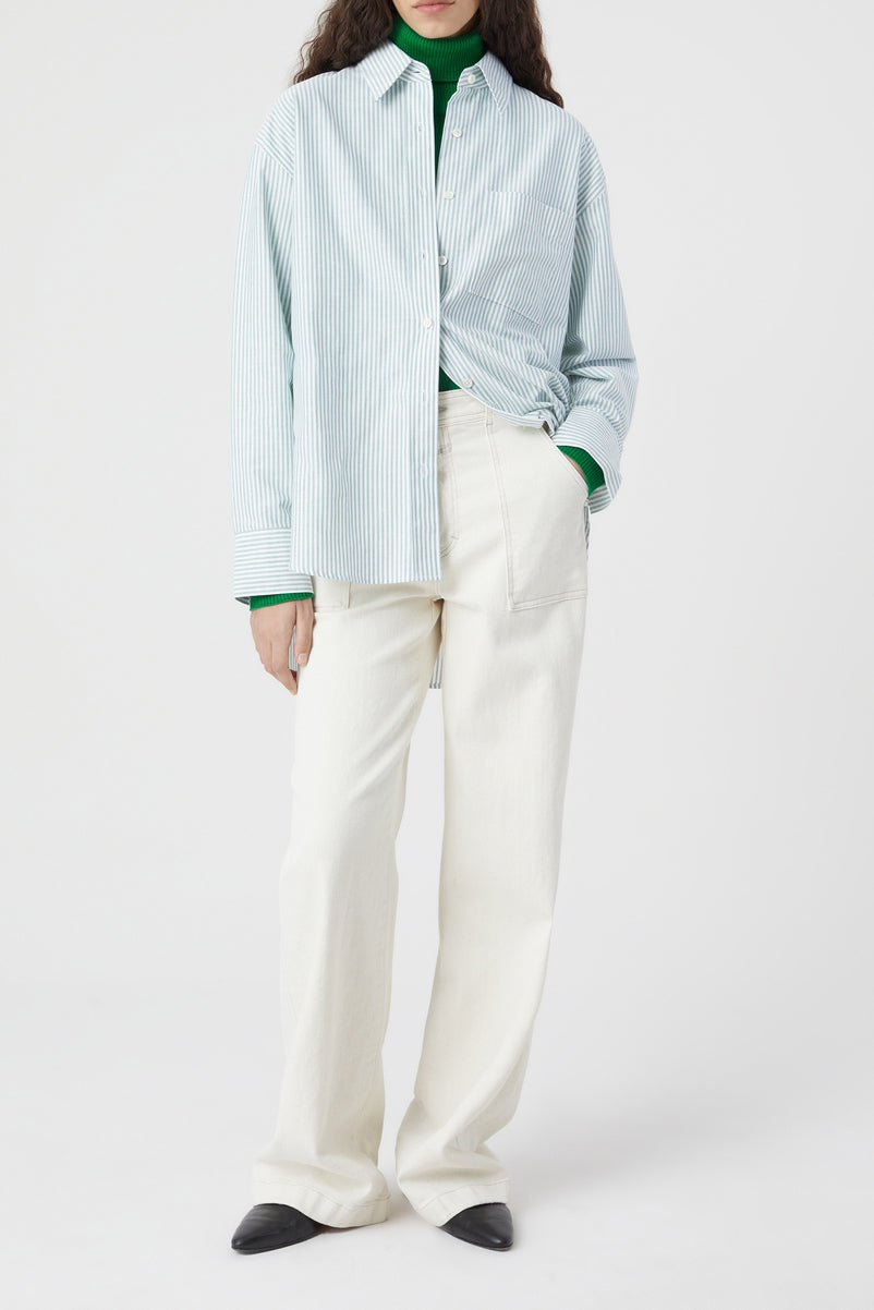 Camisa Oversize - Green Patina - Mujer