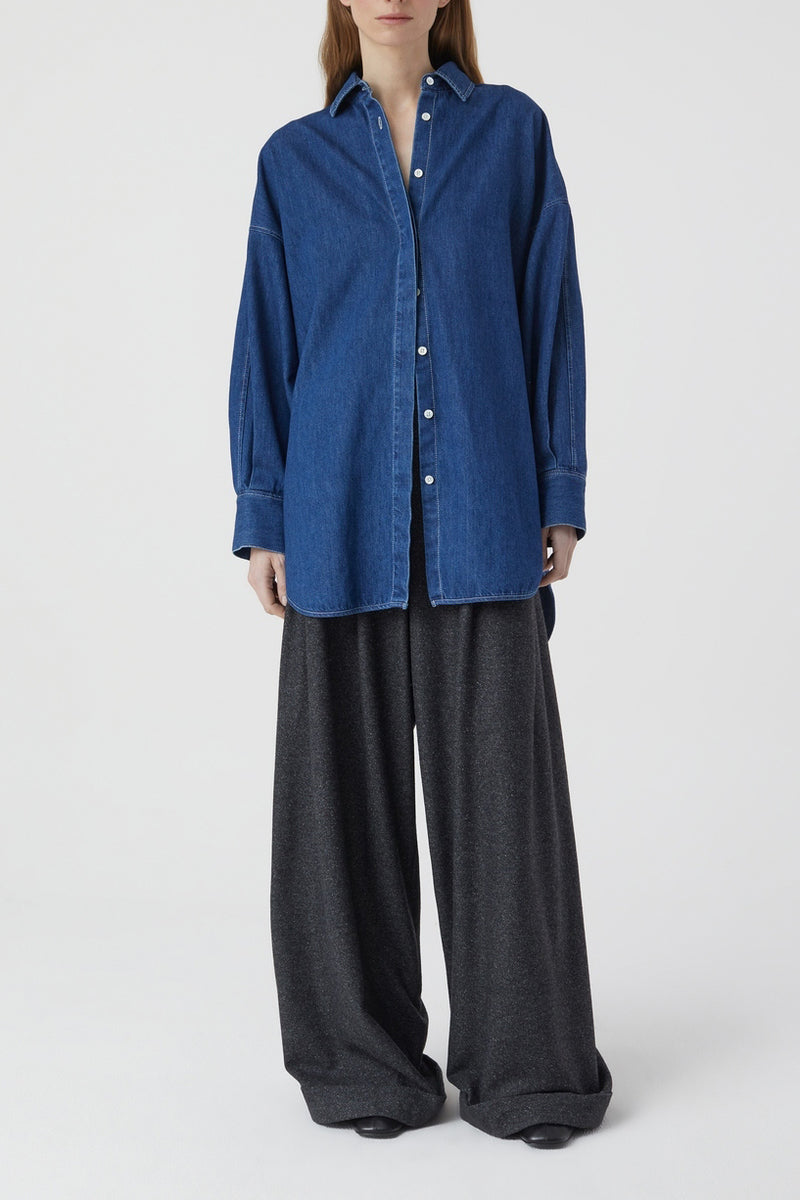 Chemise Dos Ouvert - Dark Blue - Femme