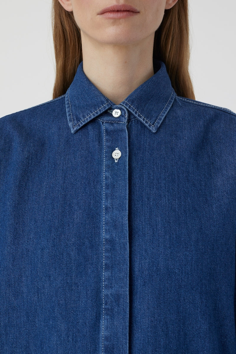 Chemise Dos Ouvert - Dark Blue - Femme