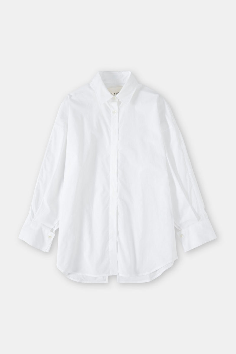 Open Back Shirt - White - Women's