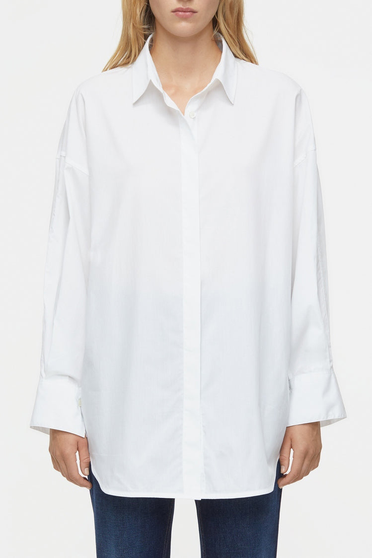 Open Back Shirt - White - Women's