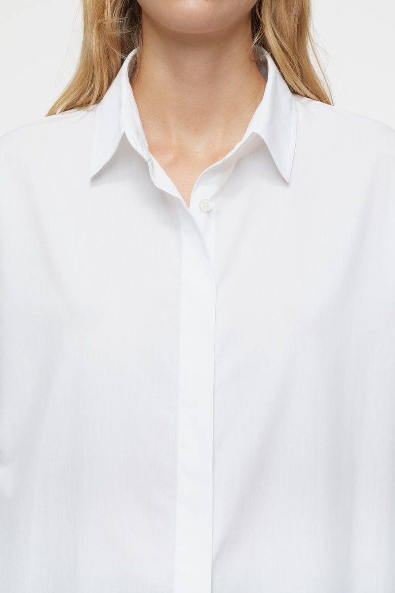 Open Back Shirt - White - Women's