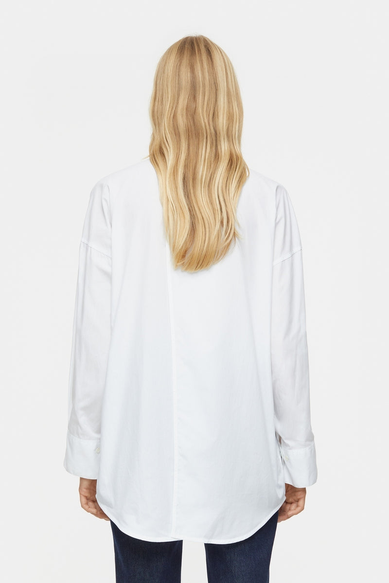 Open Back Shirt - White - Women's