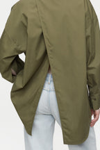 Camisa Espalda Abierta - Industrial Green - Mujer