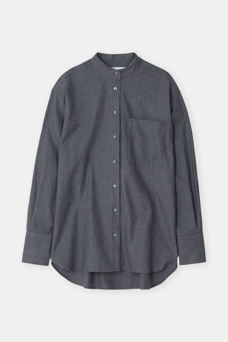 Chemise Surdimensionnée Avec Poche - Dark Grey Melange - Femme