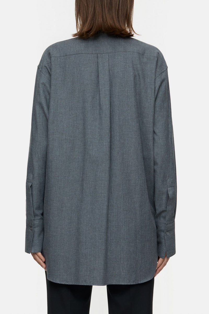 Chemise Surdimensionnée Avec Poche - Dark Grey Melange - Femme