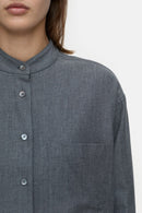 Chemise Surdimensionnée Avec Poche - Dark Grey Melange - Femme