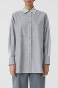 Chemise À Manche Longues Avec Poches Poitrine - Charcoal - Femme