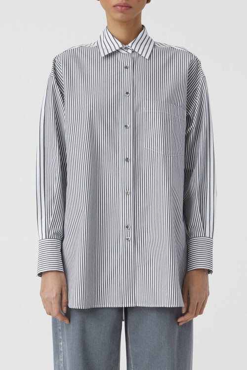 Chemise À Manche Longues Avec Poches Poitrine - Charcoal - Femme