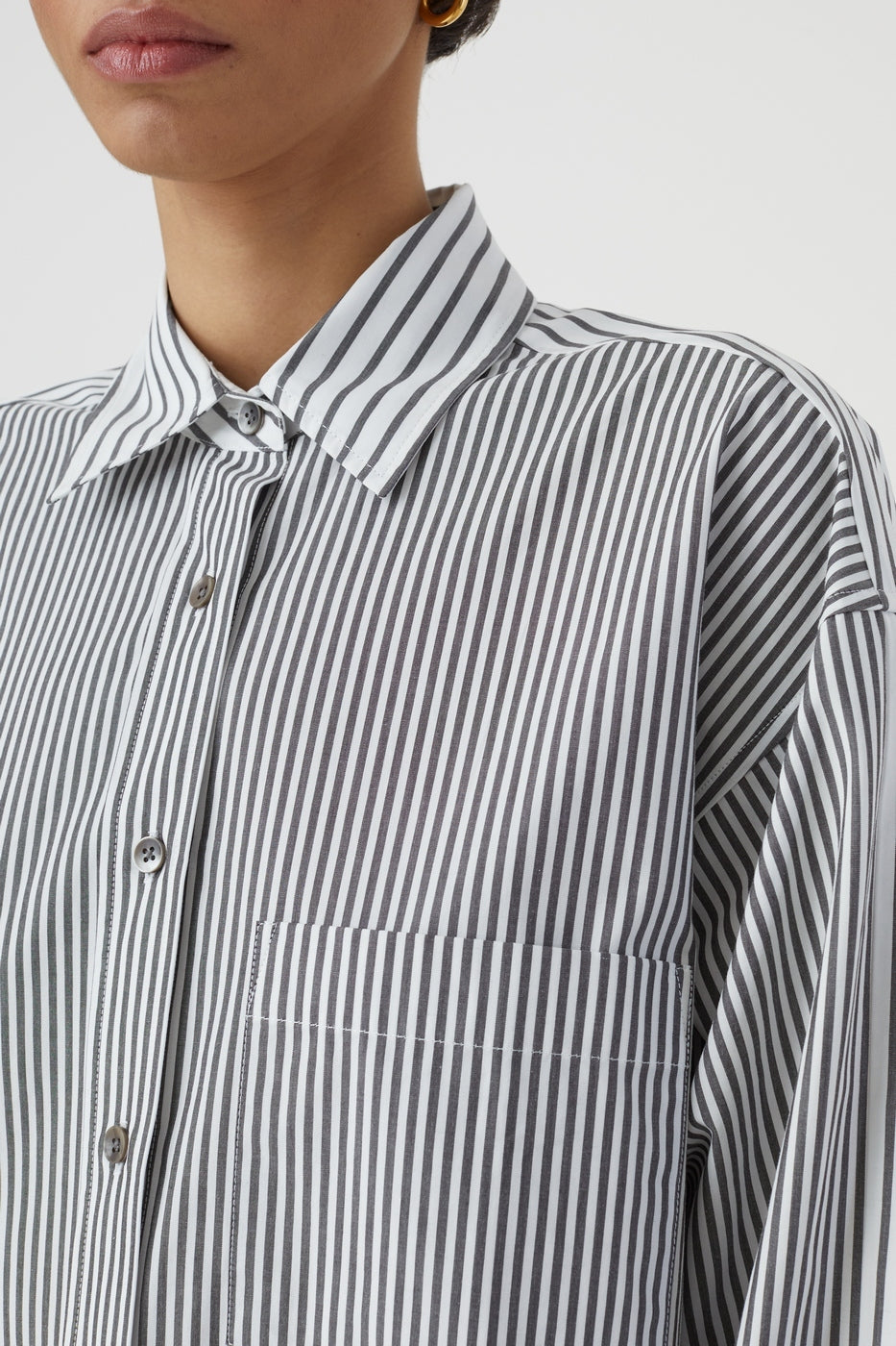 Chemise À Manche Longues Avec Poches Poitrine - Charcoal - Femme
