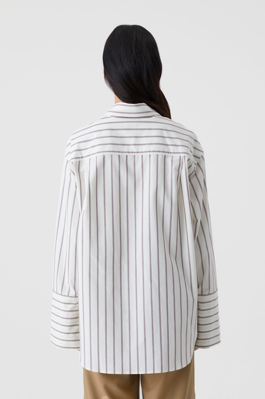 Camisa Con Botones Altos - Mulberry - Mujer