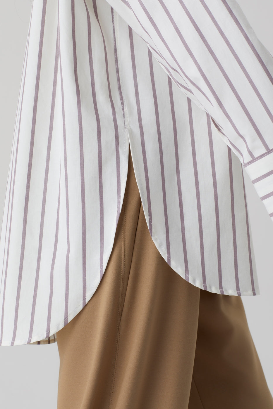 Camisa Con Botones Altos - Mulberry - Mujer