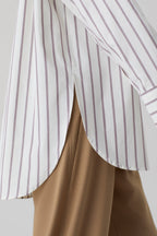 Camisa Con Botones Altos - Mulberry - Mujer