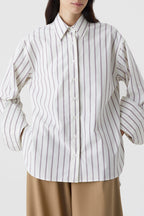 Camisa Con Botones Altos - Mulberry - Mujer