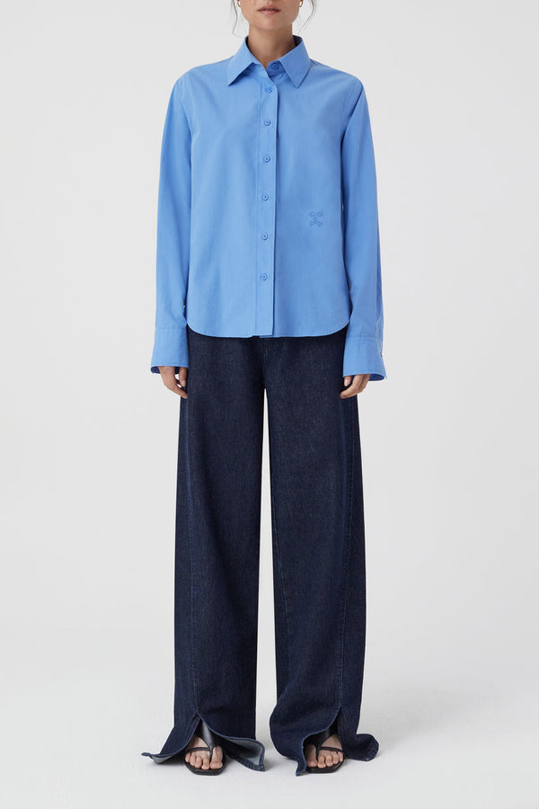 Chemise À Coupe Droite - Chambray Blue - Femme