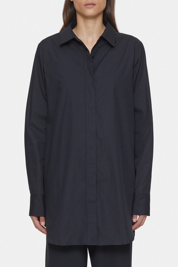 Camisa Larga Ajustada - Black - Mujer