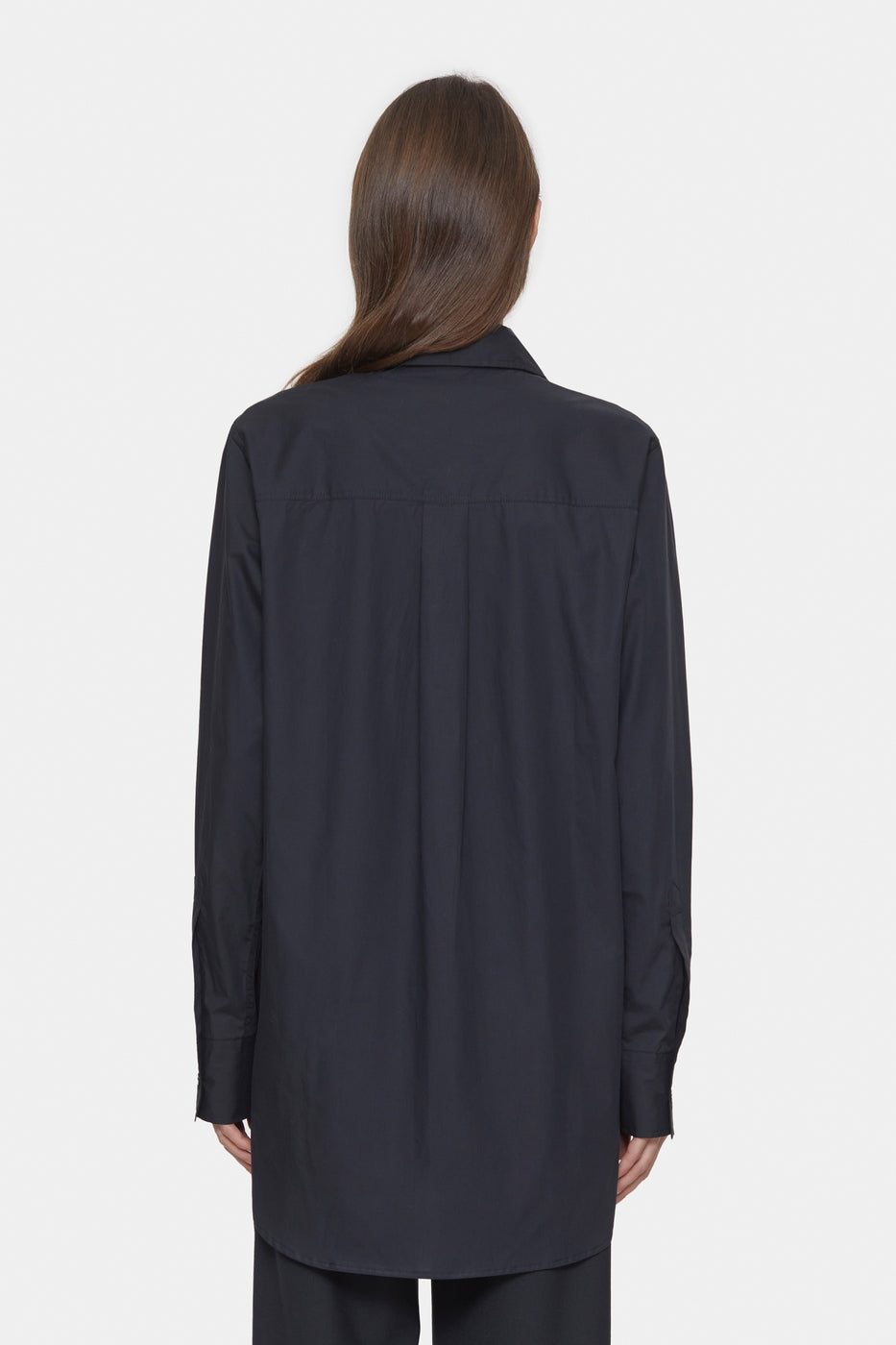 Camisa Larga Ajustada - Black - Mujer