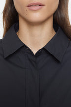 Camisa Larga Ajustada - Black - Mujer