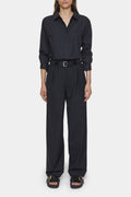 Camisa Larga Ajustada - Black - Mujer