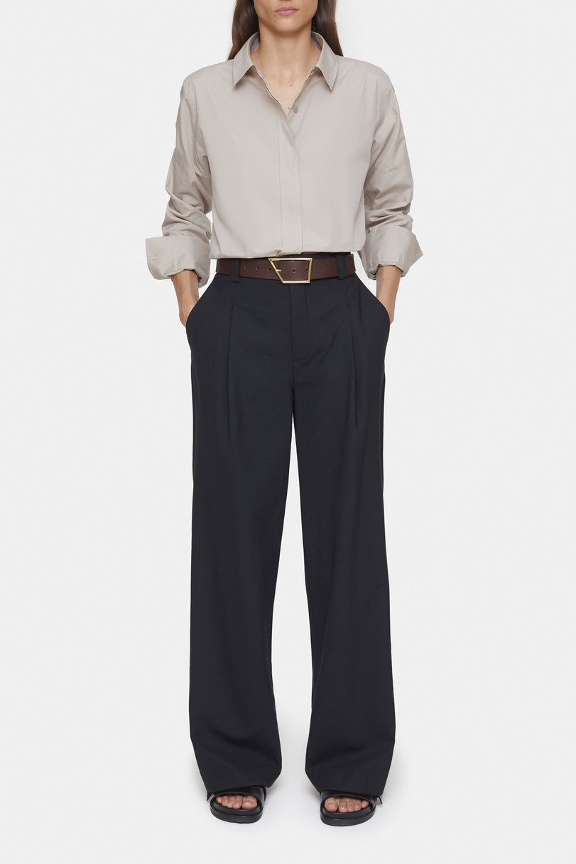 Camisa Larga Ajustada - Plaster Beige - Mujer