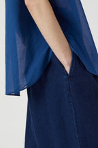 Camisa con Cierre - Indigo Blue - Mujer