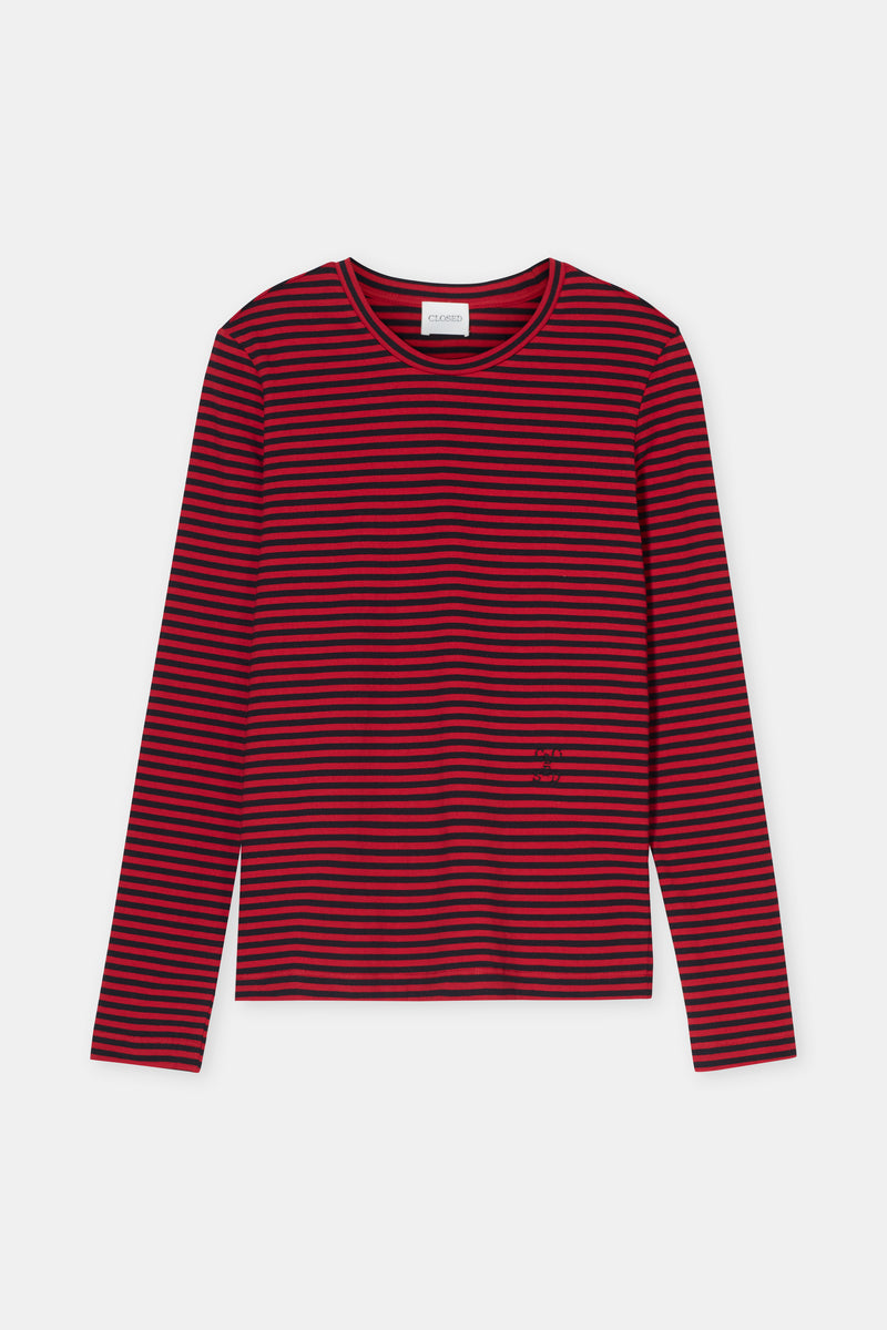 T-Shirts Longsleeve Striped - Space Blue - Femme