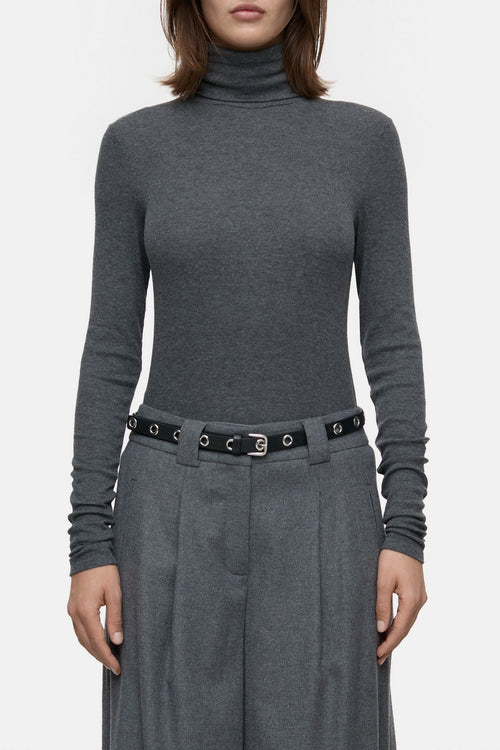 Turtle Neck - Dark Grey Melange - Femme
