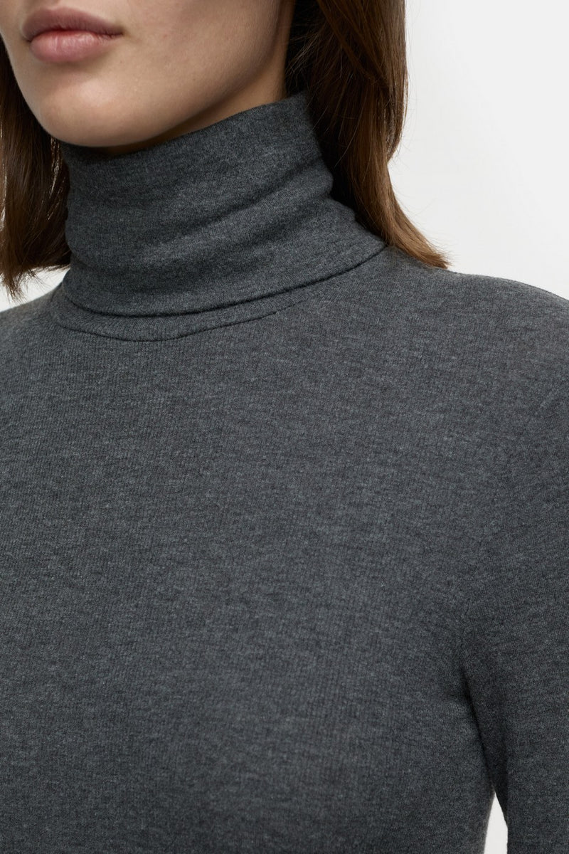 Turtle Neck - Dark Grey Melange - Femme