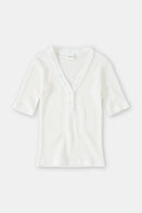 T-Shirts Half Placket V Neck - Charcoal - Femme
