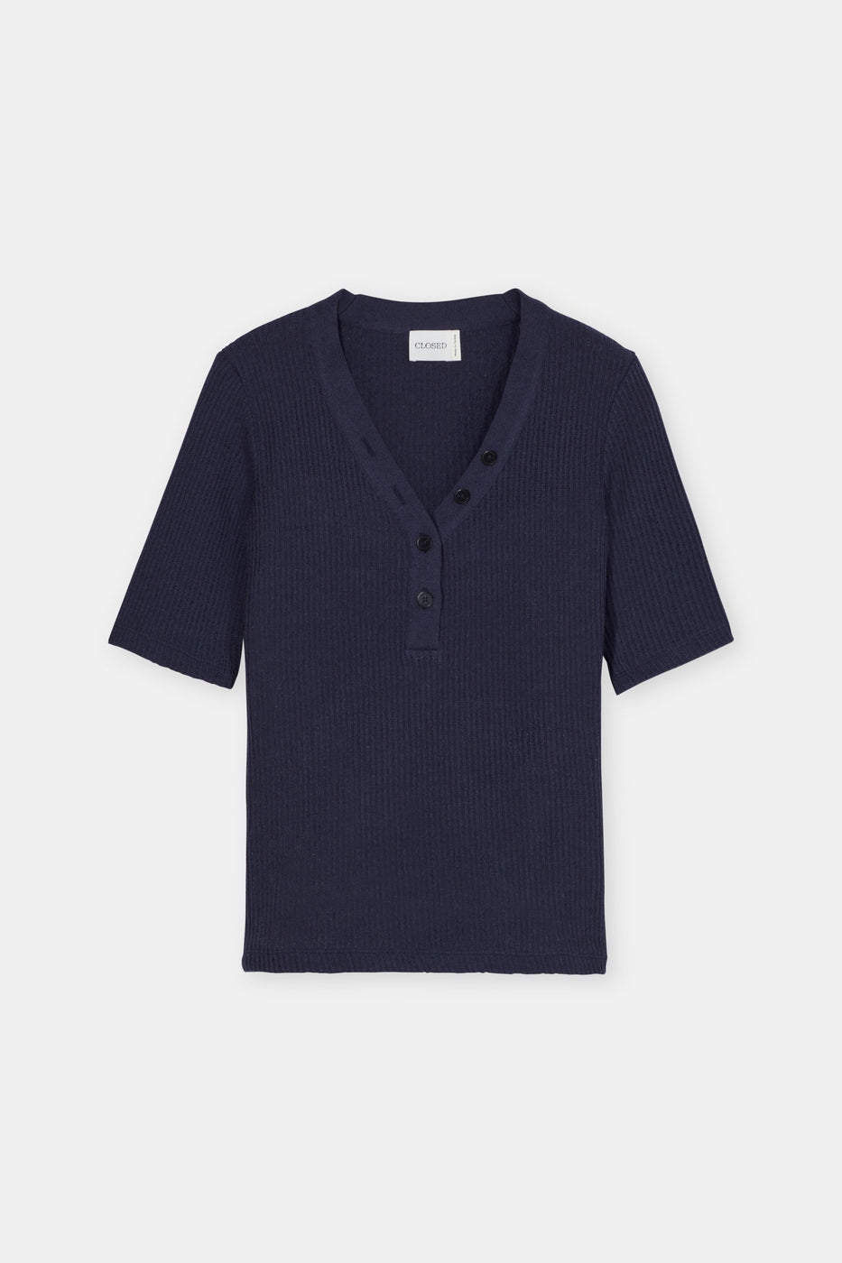 Half Placket V Neck - Dark Night - Women