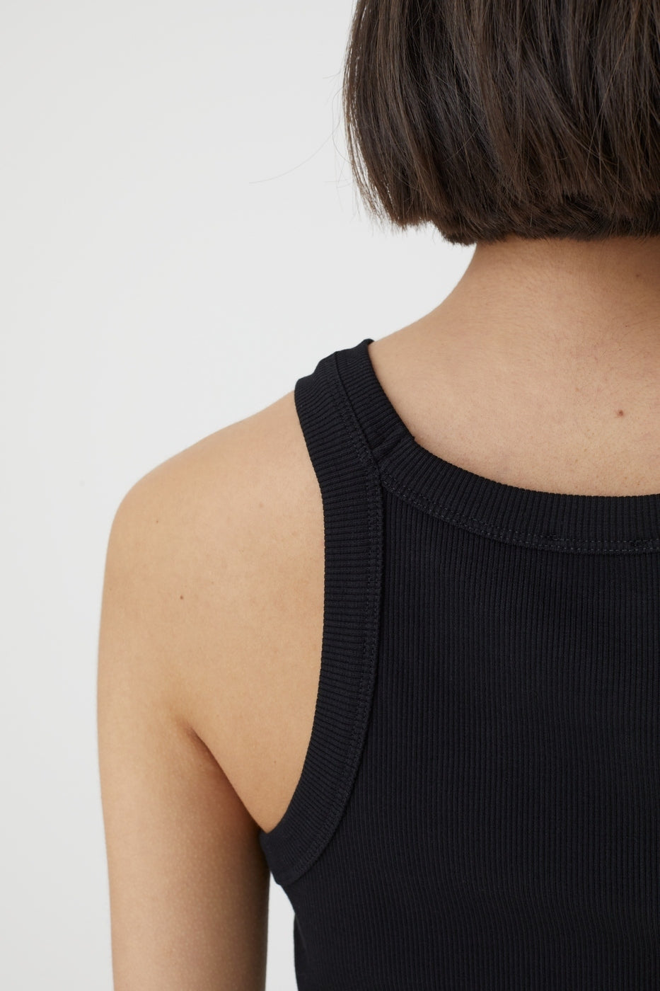 Cropped Tank Top - Black - Femme
