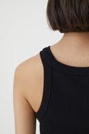 Cropped Tank Top - Black - Femme