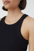 Cropped Tank Top - Black - Femme