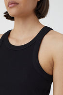 Cropped Tank Top - Black - Femme