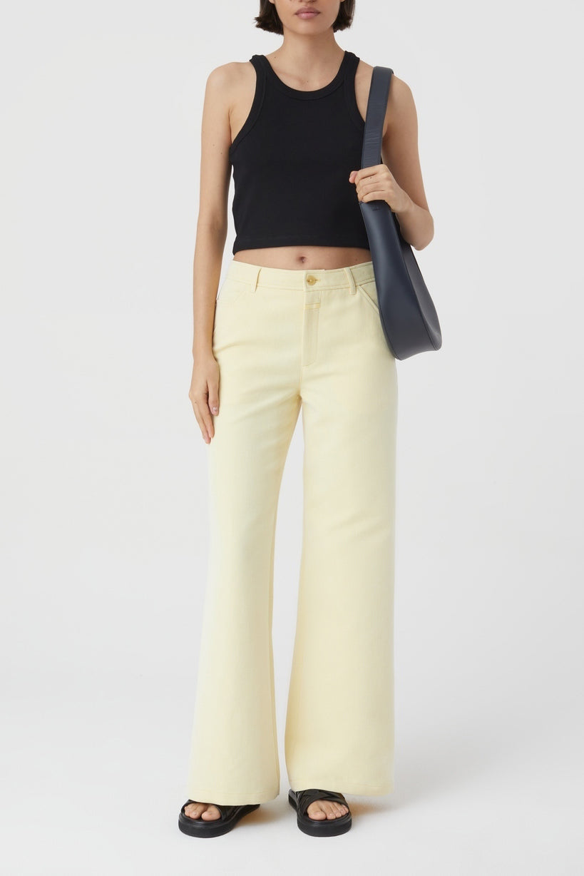 Cropped Tank Top - Black - Femme