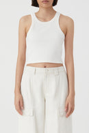 T-Shirts Cropped Tank Top - Charcoal - Femme