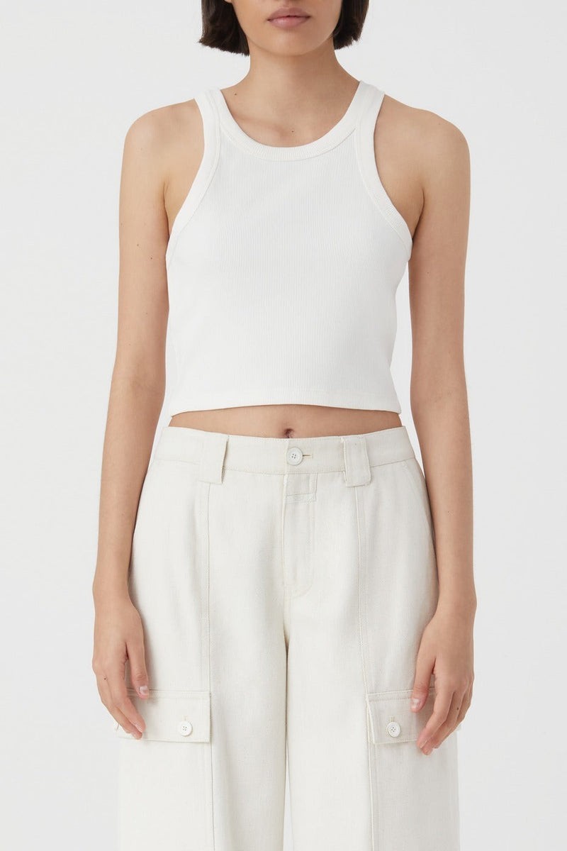 T-Shirts Cropped Tank Top - Charcoal - Femme