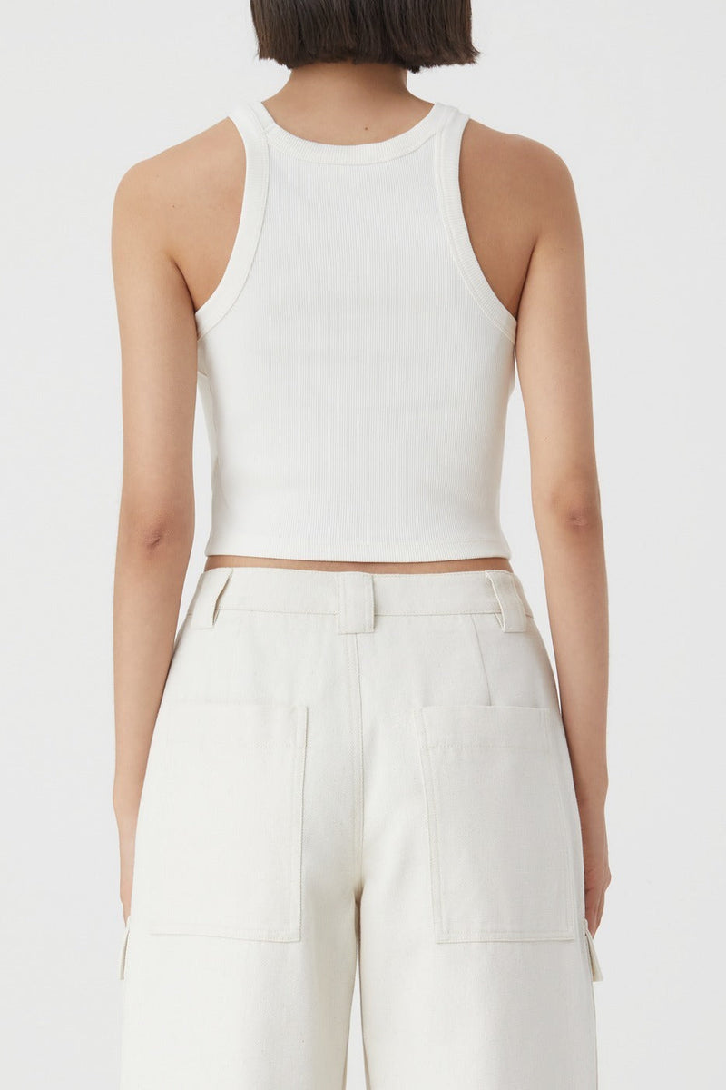 T-Shirts Cropped Tank Top - Charcoal - Femme
