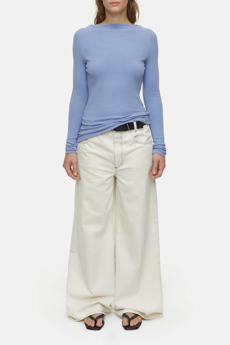 Straight Neck Longsleeve - Blue Horizon - Femme