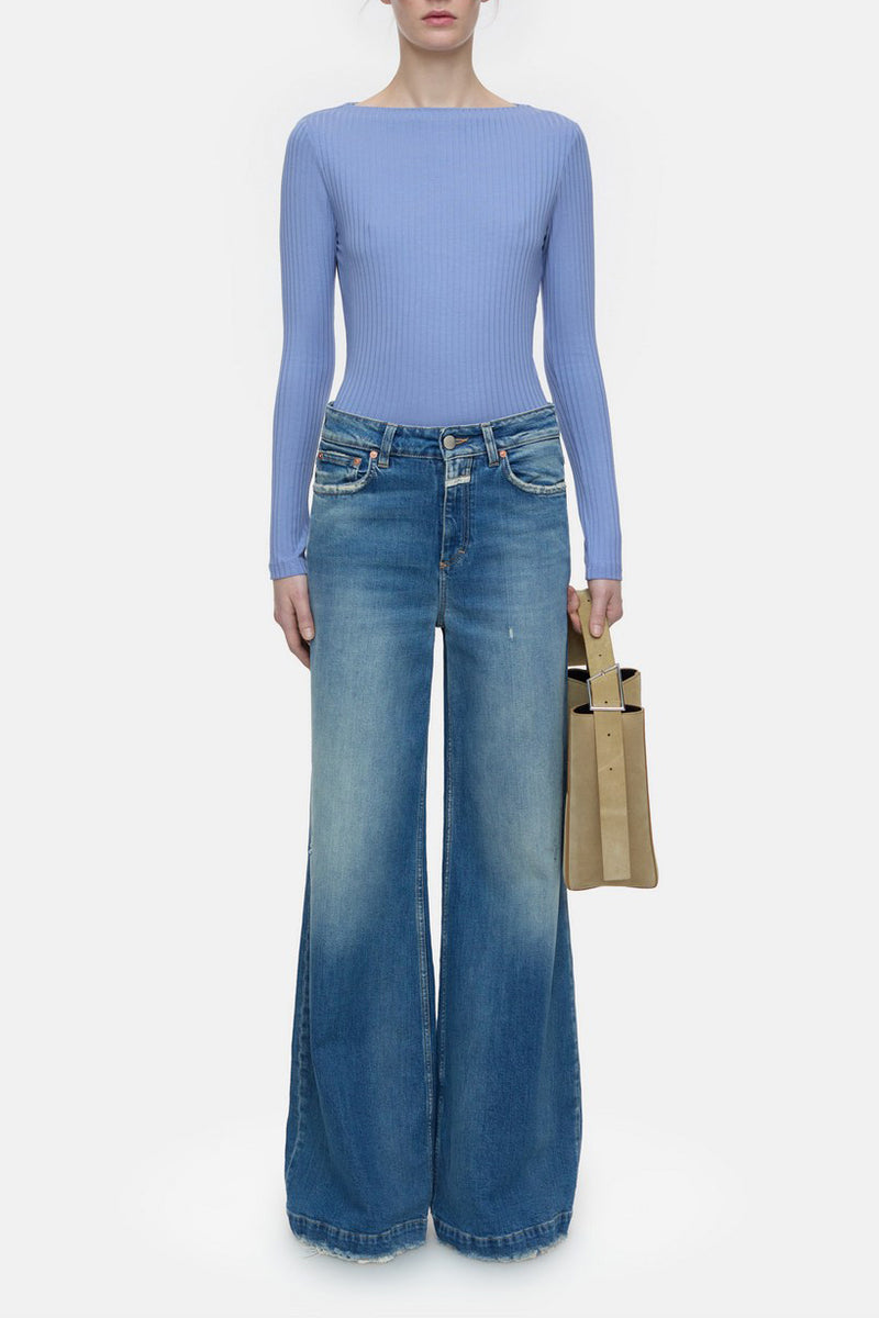 Straight Neck Longsleeve - Blue Horizon - Femme