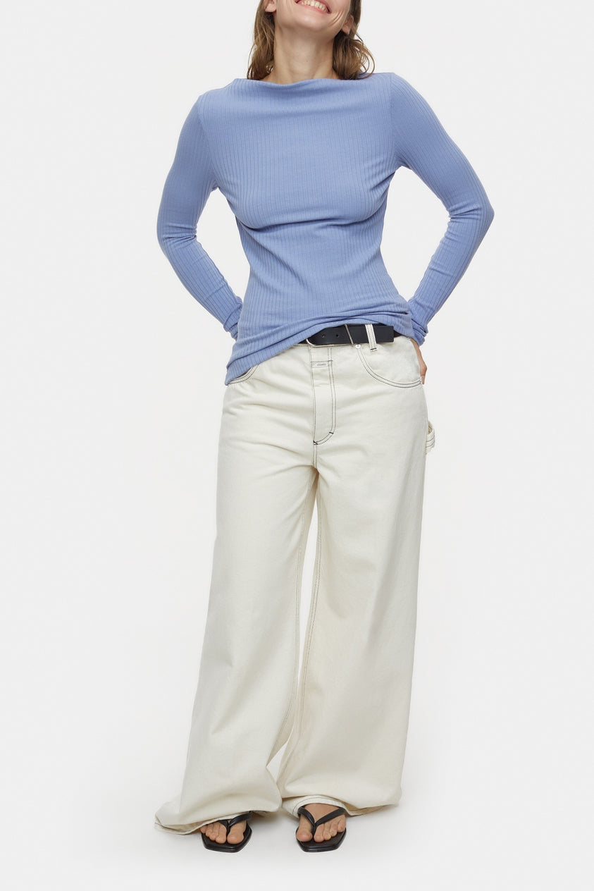 Straight Neck Longsleeve - Blue Horizon - Mujer
