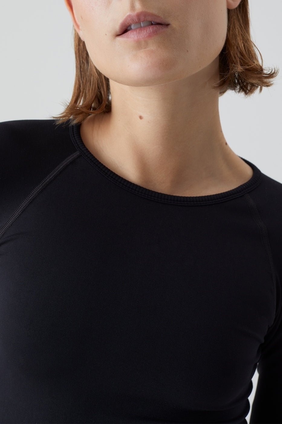 T-Shirts Cropped Raglan Longsleeve - Ivory - Femme