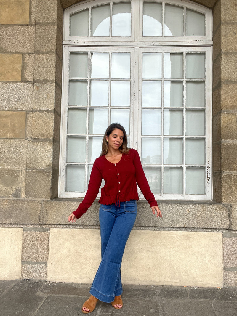 Cardigan Emma Bordeaux