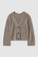 V Cardigan Long Sleeve - Brown Sugar - Femme