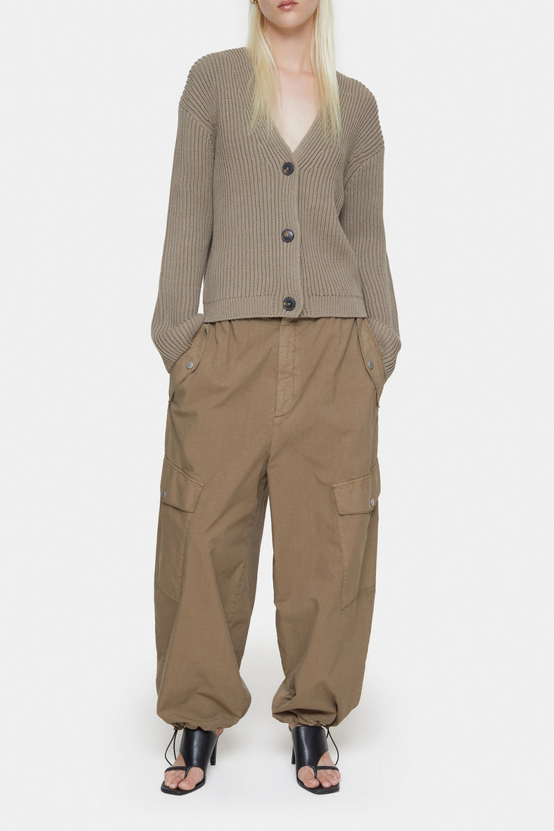 V Cardigan Long Sleeve - Brown Sugar - Femme