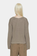 V Cardigan Long Sleeve - Brown Sugar - Femme