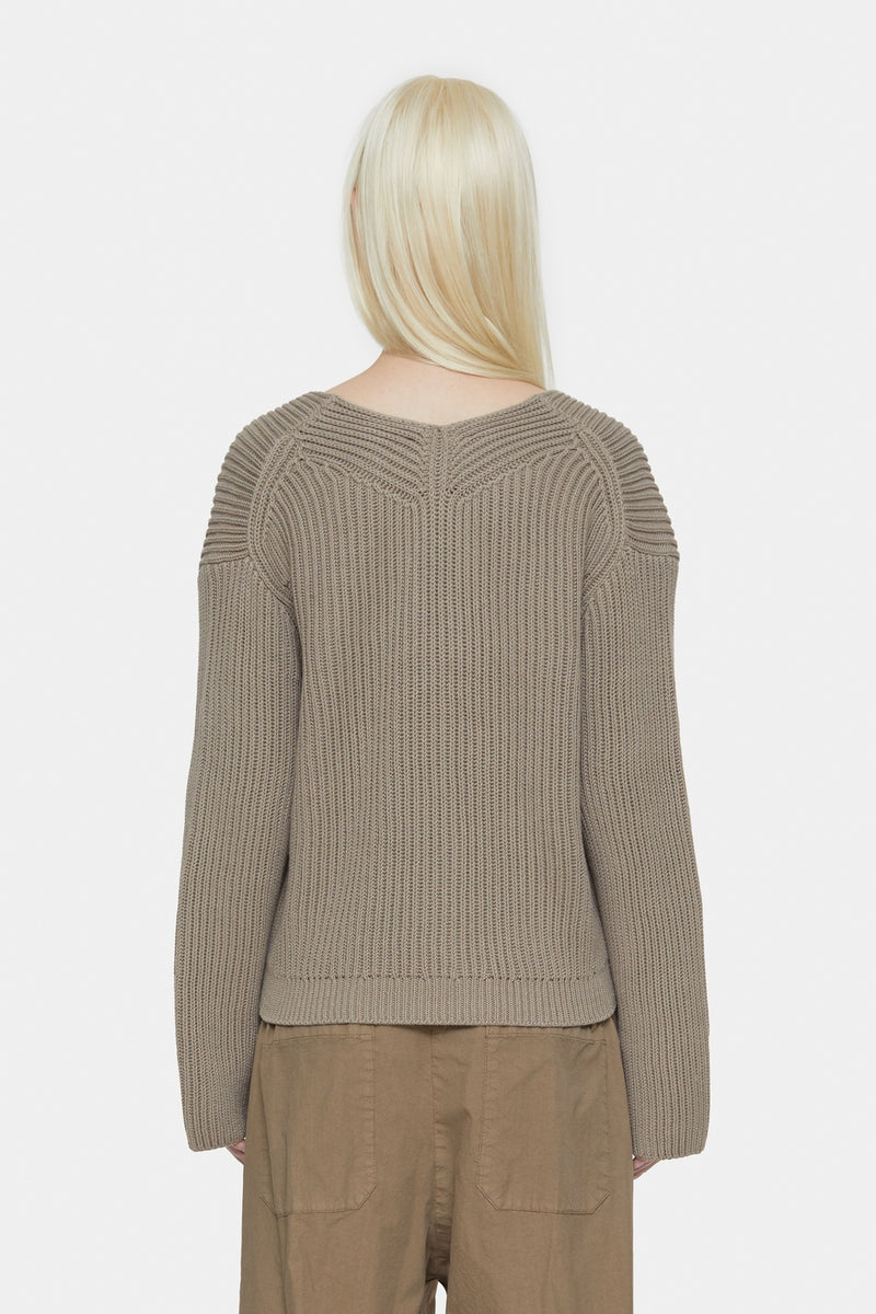V Cardigan Long Sleeve - Brown Sugar - Femme