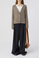 V Cardigan Long Sleeve - Brown Sugar - Femme