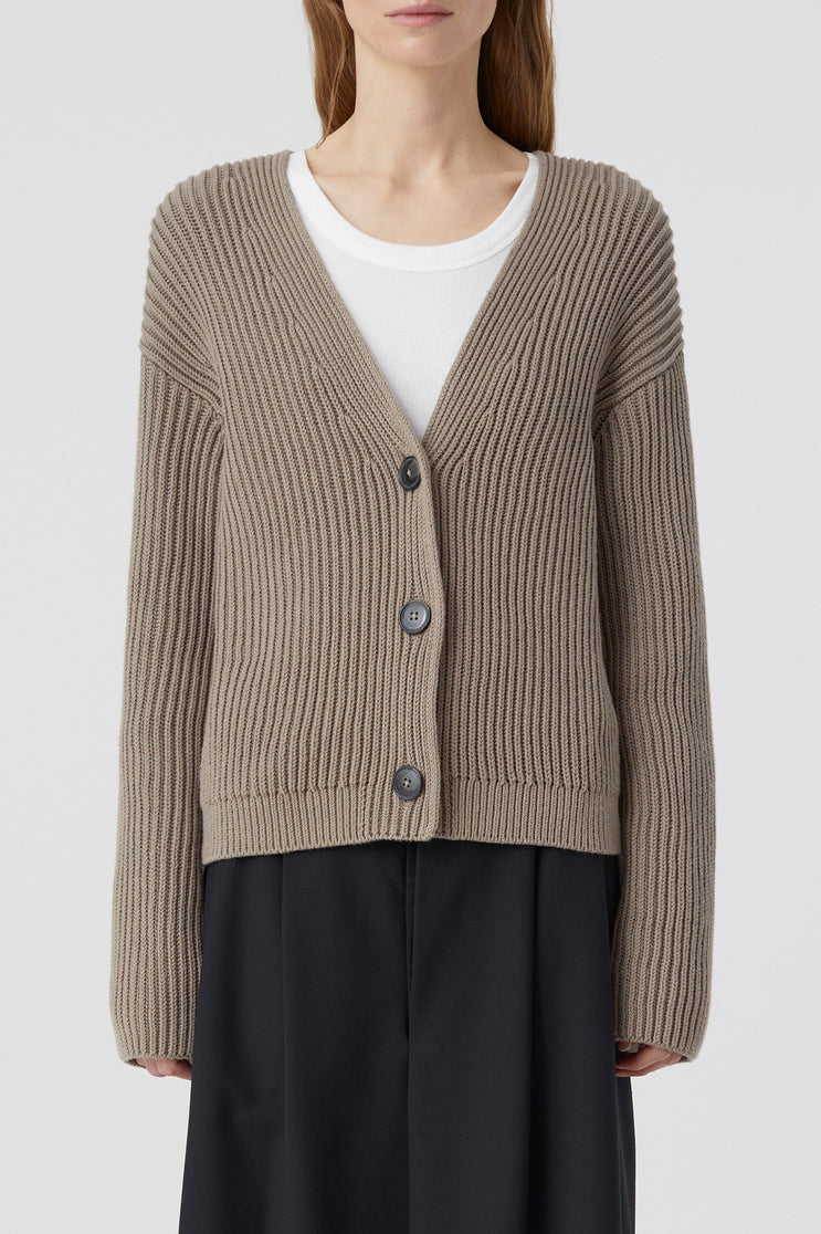 V Cardigan Long Sleeve - Brown Sugar - Femme