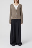 V Cardigan Long Sleeve - Brown Sugar - Femme